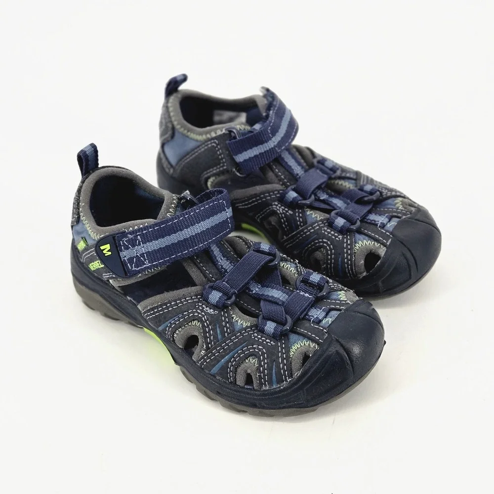 Merrell Hydro H2O Hiker Blue Lime Waterproof Kids Trail Sandals Shoes Size 9M